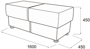 Банкетка прямоугольная Омега трехместная