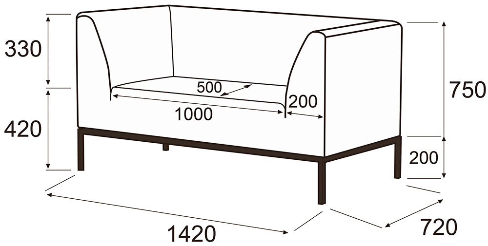 Диван 2-х местный Ультра