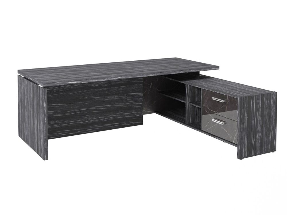 Стол руководителя с опорной тумбой (правый) (Фурнитура INOX)