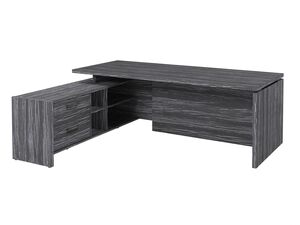 Стол руководителя с опорной тумбой (левый) (Фурнитура черная)