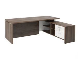 Стол руководителя с опорной тумбой (правый) (Фурнитура INOX)