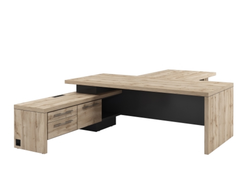 Стол руководителя с опорной тумбой (левый)