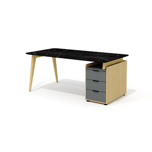 Стол рабочий прямой с опорной тумбой