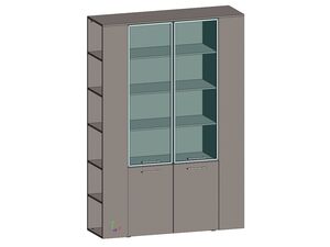 Шкаф высокий комбинированный с боковыми стеллажами