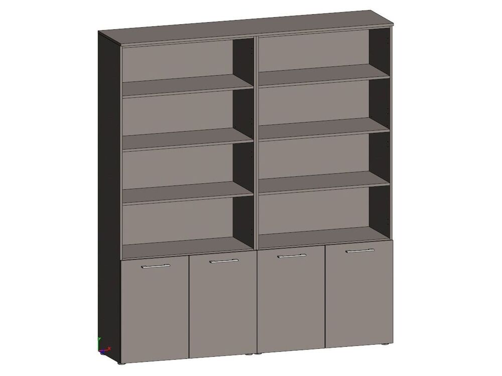 Двойной стеллаж с малыми дверьми