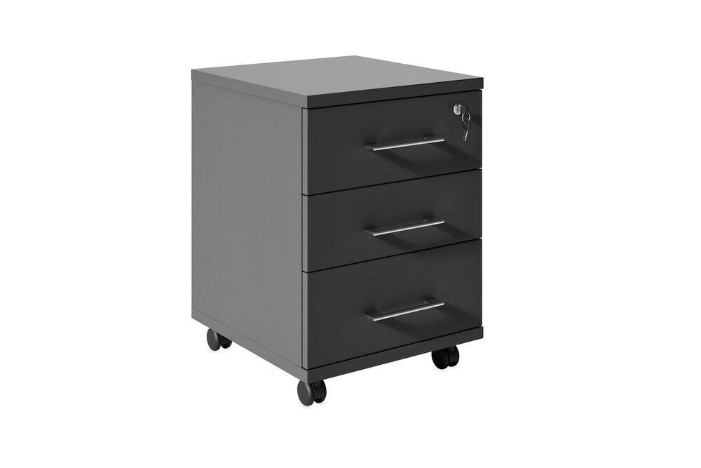 Тумба с 3 ящиками на колёсах