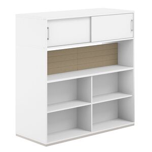 Стеллаж-комбо 2-стор. 1638 с антресолью, с экраном тканевым низким