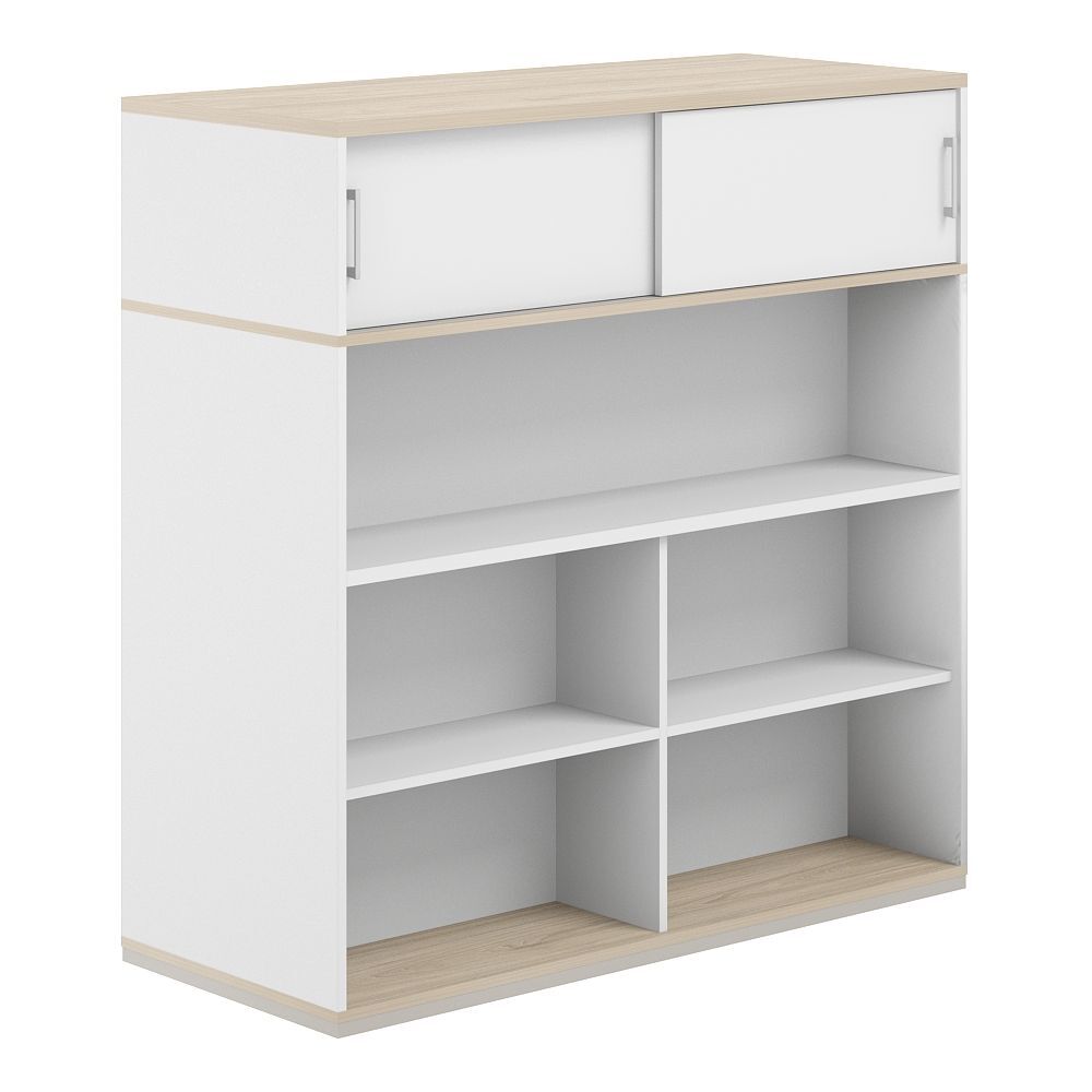 Стеллаж-комбо 2-стор. 1638 с антресолью, с экраном ЛДСП