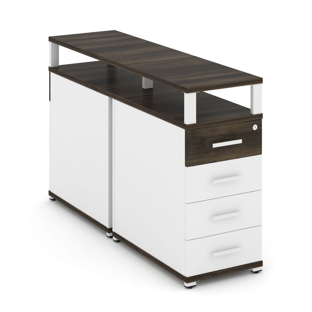 Тумба двухсторонняя опорная/приставная 4 ящика с надставкой