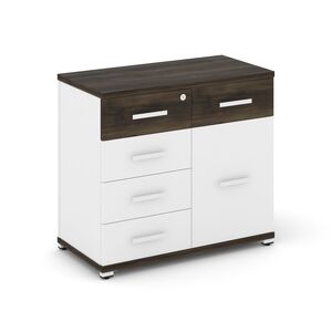 Тумба приставная широкая 5 ящиков + 1 распашной фасад