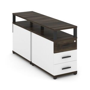 Тумба двухсторонняя приставная 3 ящика с надставкой