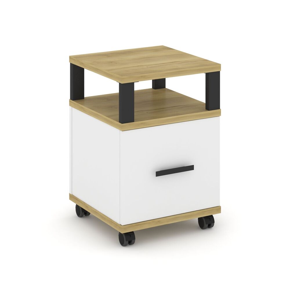 Тумба мобильная 1 распашной фасад с надставкой