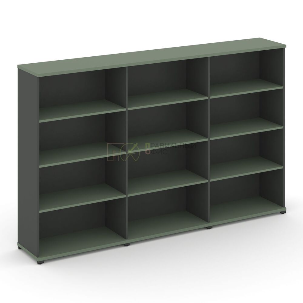 Стеллаж три широкие секции, 4 ниши