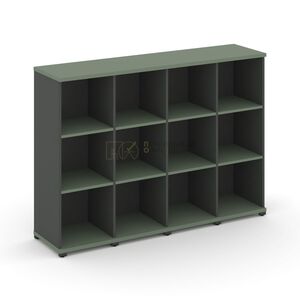 Стеллаж четыре узкие секции, 3 ниши