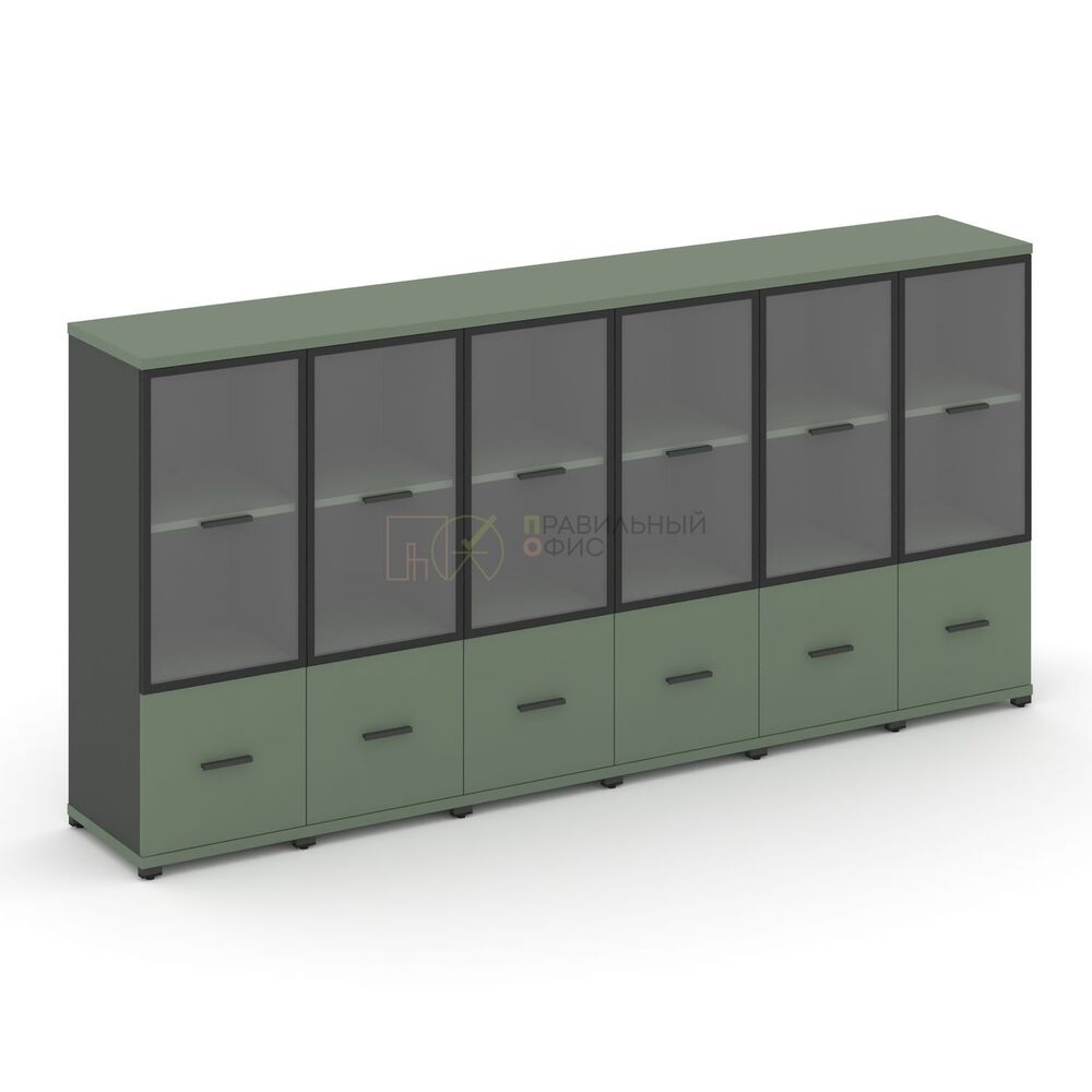 Шкаф шесть узких секций, 3 ниши