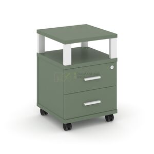 Тумба мобильная 2 ящика с надставкой