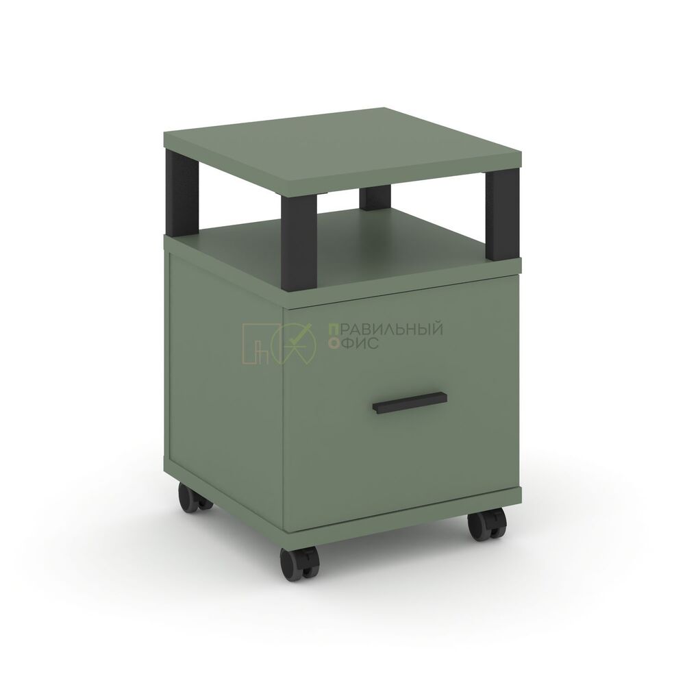 Тумба мобильная 1 распашной фасад с надставкой