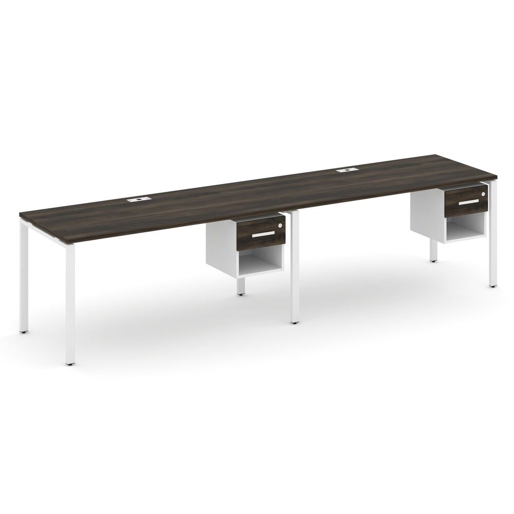 Рабочая станция односторонняя с подвесными тумбами на 2 места