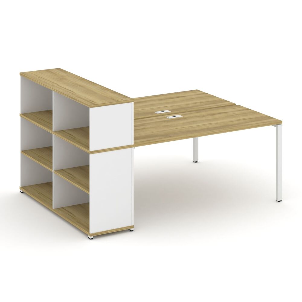 Рабочая станция с опорным стеллажом с надставкой низкой