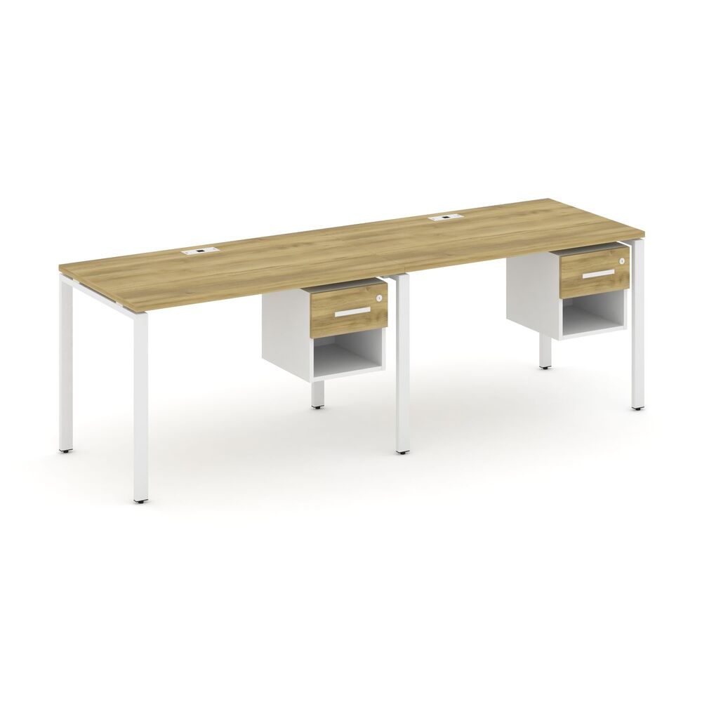 Рабочая станция односторонняя с подвесными тумбами на 2 места