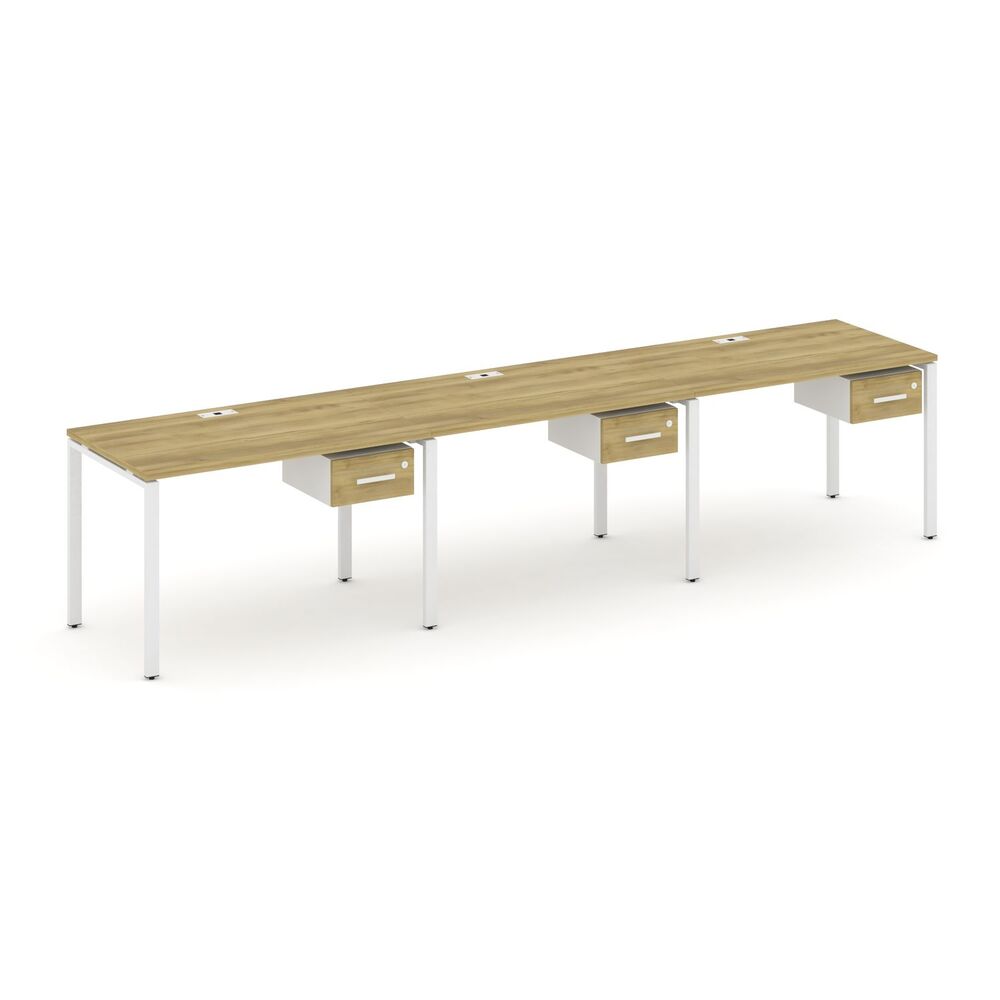 Рабочая станция односторонняя с подвесными тумбами на 3 места