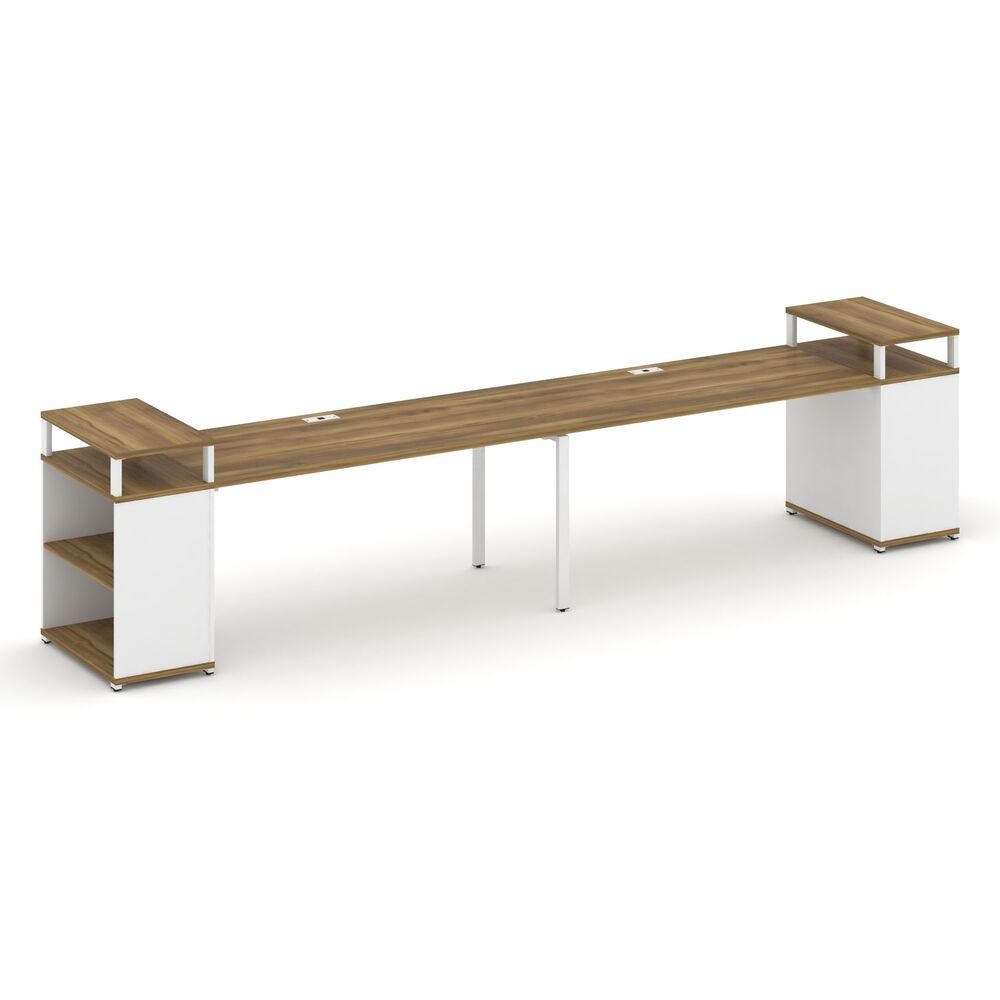 Рабочая станция с опорными стеллажами с верхними горизонтами