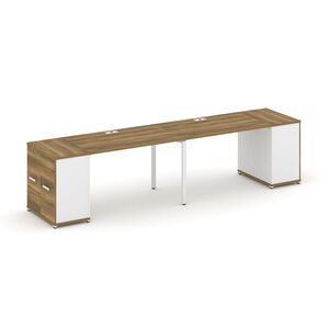 Рабочая станция с опорными распашными шкафами