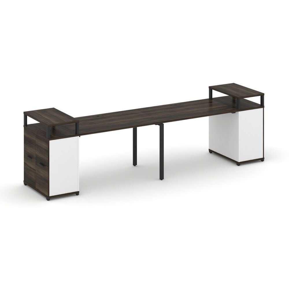 Рабочая станция с опорными распашными шкафами с верхними горизонтами