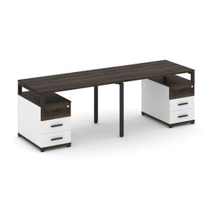 Рабочая станция на 2 места с двумя опорными тумбами