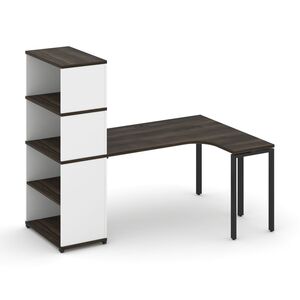 Стол эргономичный с опорным стеллажом с надставкой высокой правый