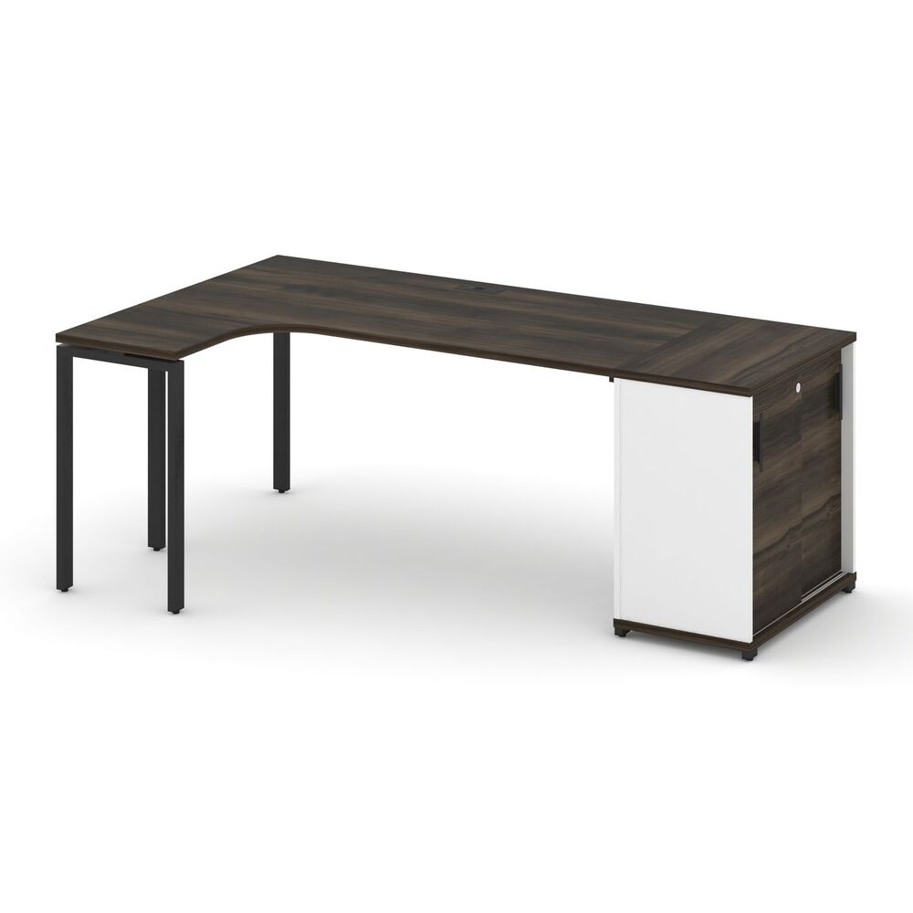 Стол эргономичный с опорным шкафом-купе левый