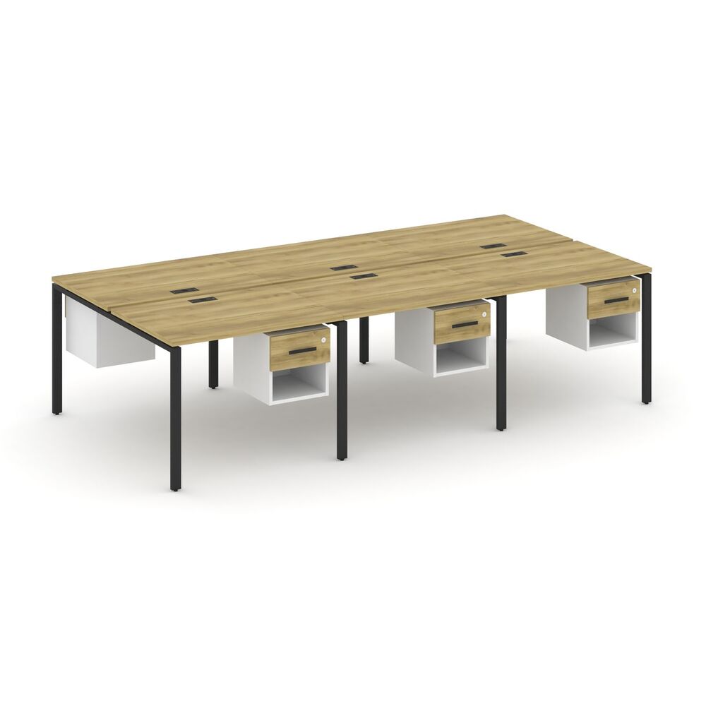 Рабочая станция двухсторонняя с подвесными тумбами на 6 мест