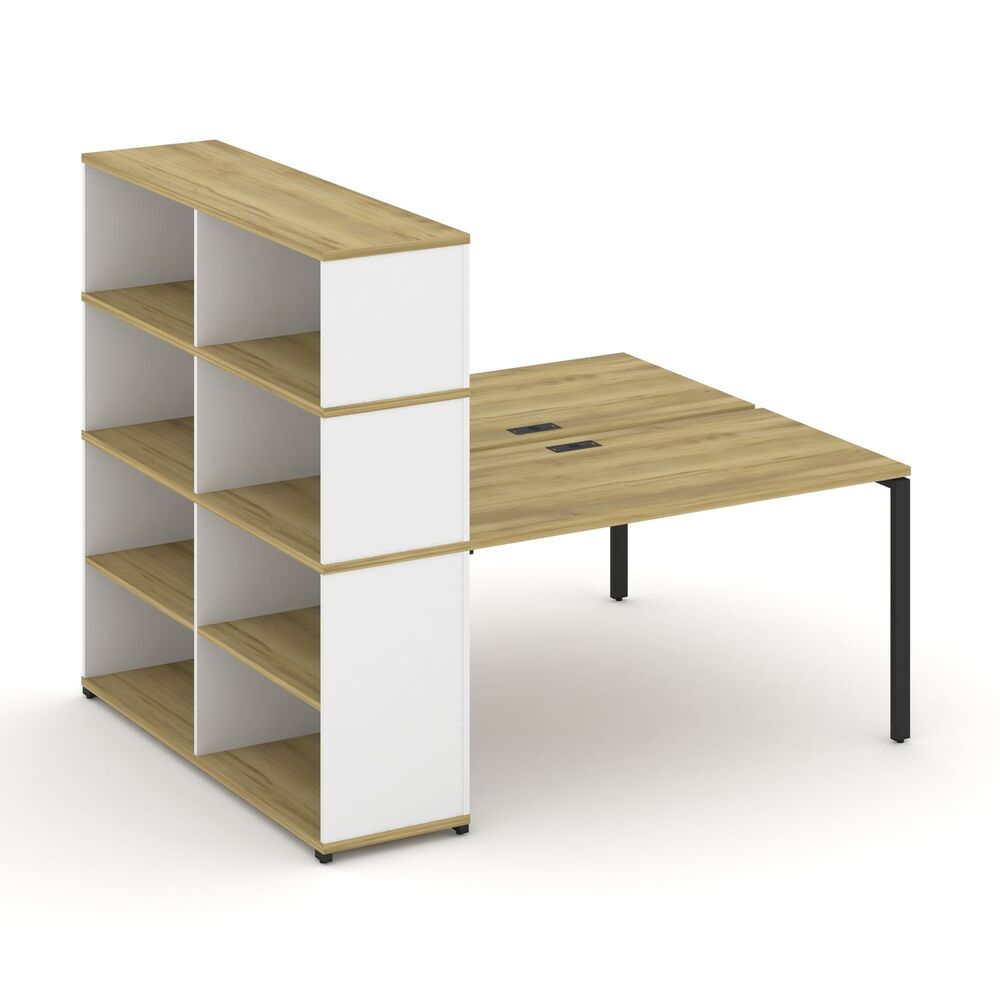 Рабочая станция с опорным стеллажом с надставкой высокой