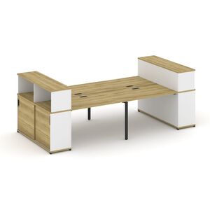 Рабочая станция с опорными шкафами купе с надставкой низкой