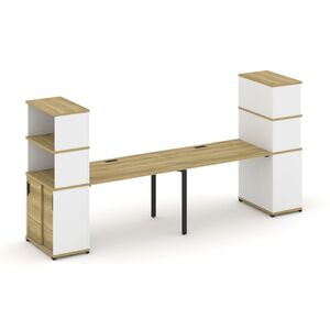 Рабочая станция с опорными шкафом купе с надставкой высокой