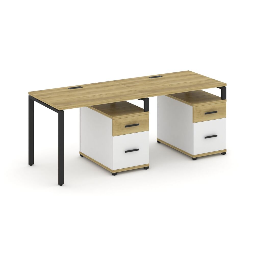 Рабочая станция на 2 места с двумя опорными тумбами