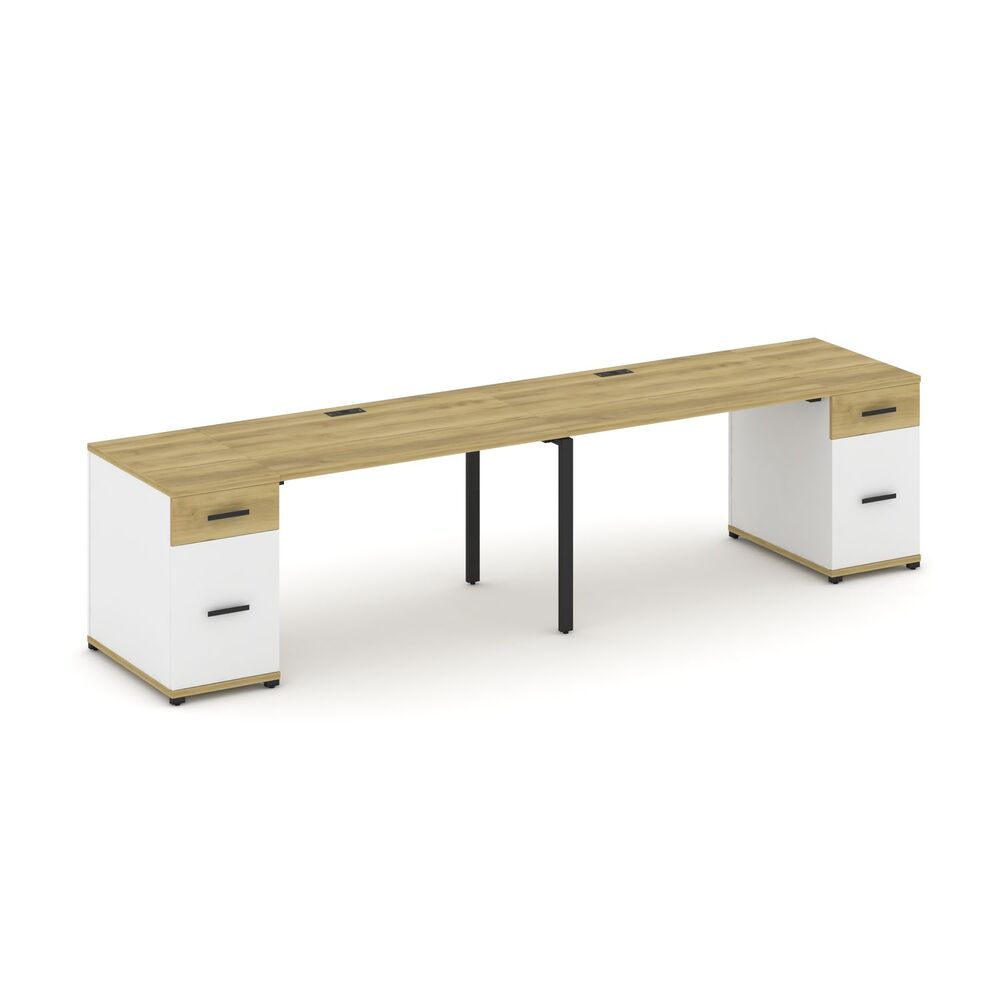 Рабочая станция на 2 места с двумя опорными тумбами