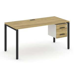 Стол рабочий с подвесной тумбой с двумя ящиками