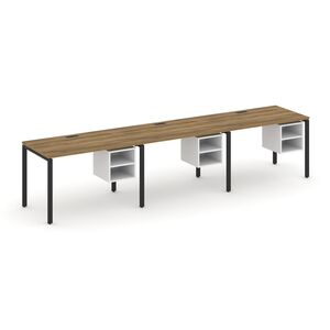 Рабочая станция односторонняя с подвесными тумбами на 3 места