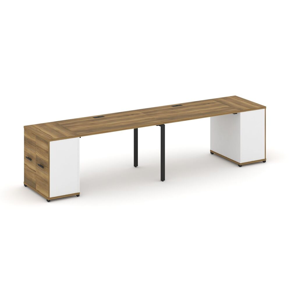 Рабочая станция с опорными распашными шкафами