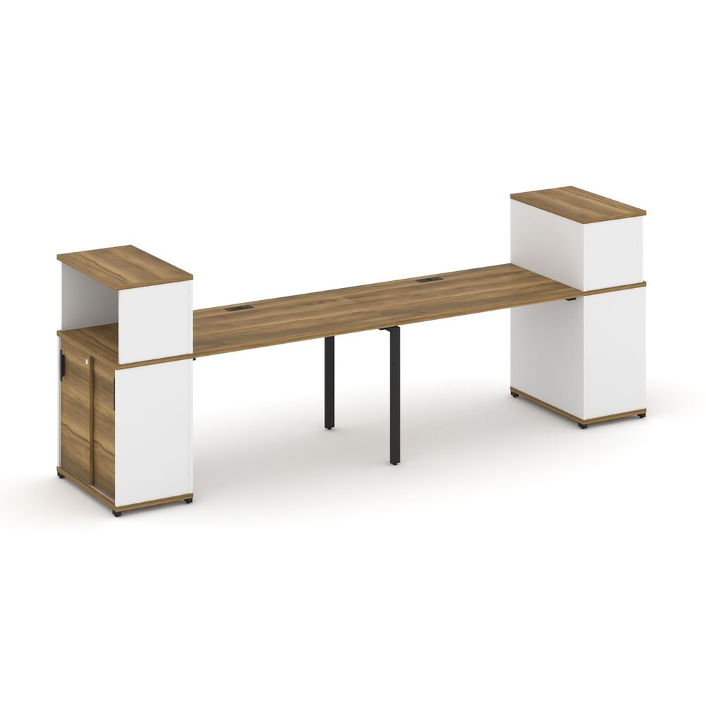 Рабочая станция с опорными шкафом купе с надставкой низкой