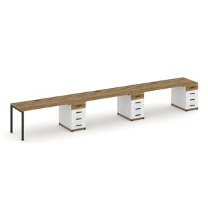 Рабочая станция на 3 места с тремя опорными тумбами