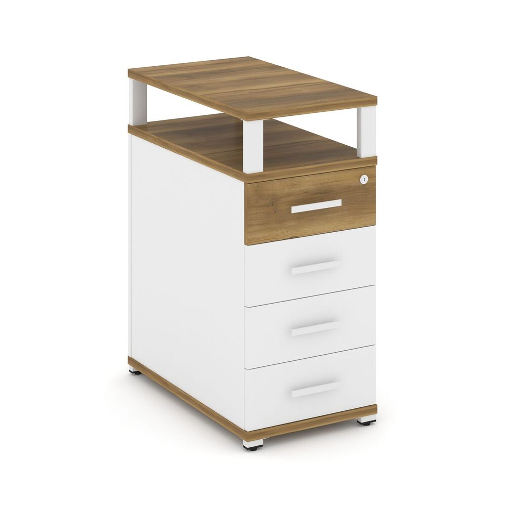 Тумба опорная/приставная 4 ящика с надставкой