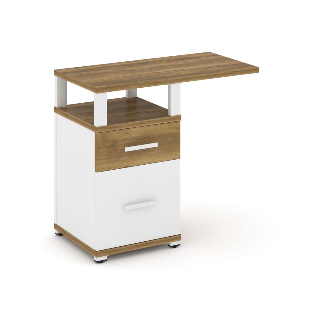 Тумба приставная узкая 1 ящик + 1 распашной фасад с надставкой широкой