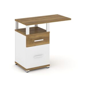 Тумба приставная узкая 1 ящик + 1 распашной фасад с надставкой широкой