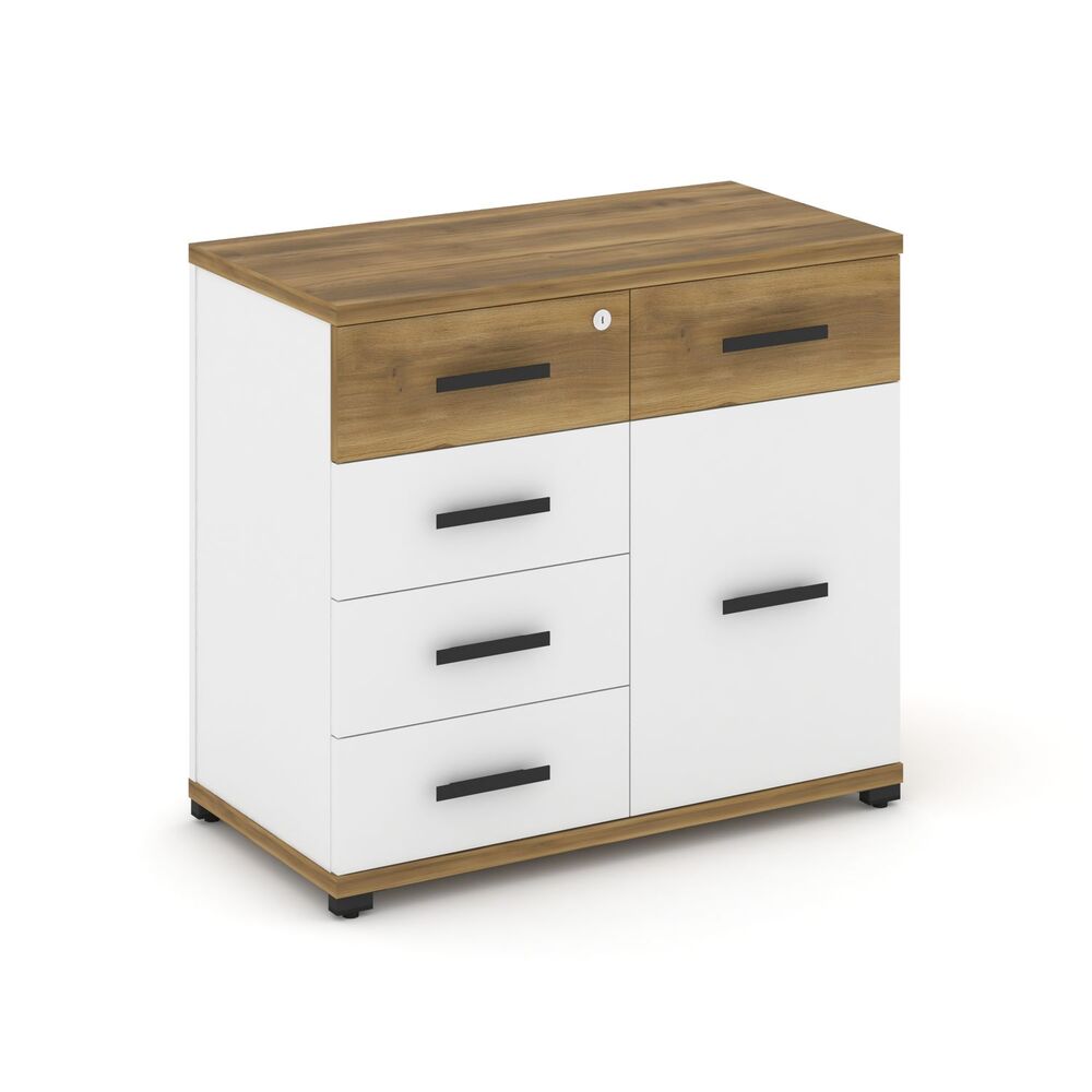 Тумба приставная широкая 5 ящиков + 1 распашной фасад