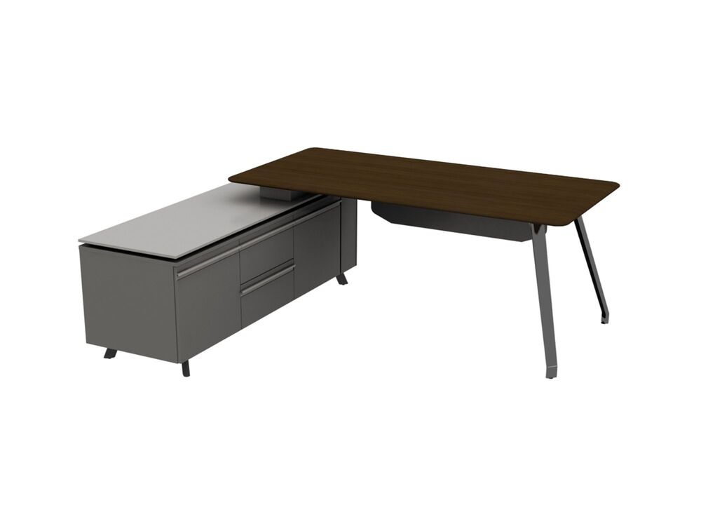 Стол руководителя с опорной греденцией левый