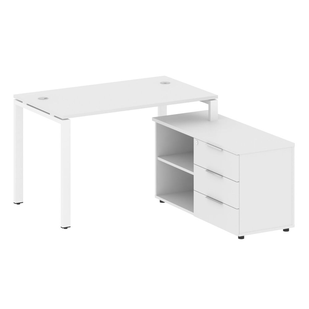 Рабочая станция с опорной тумбой левая