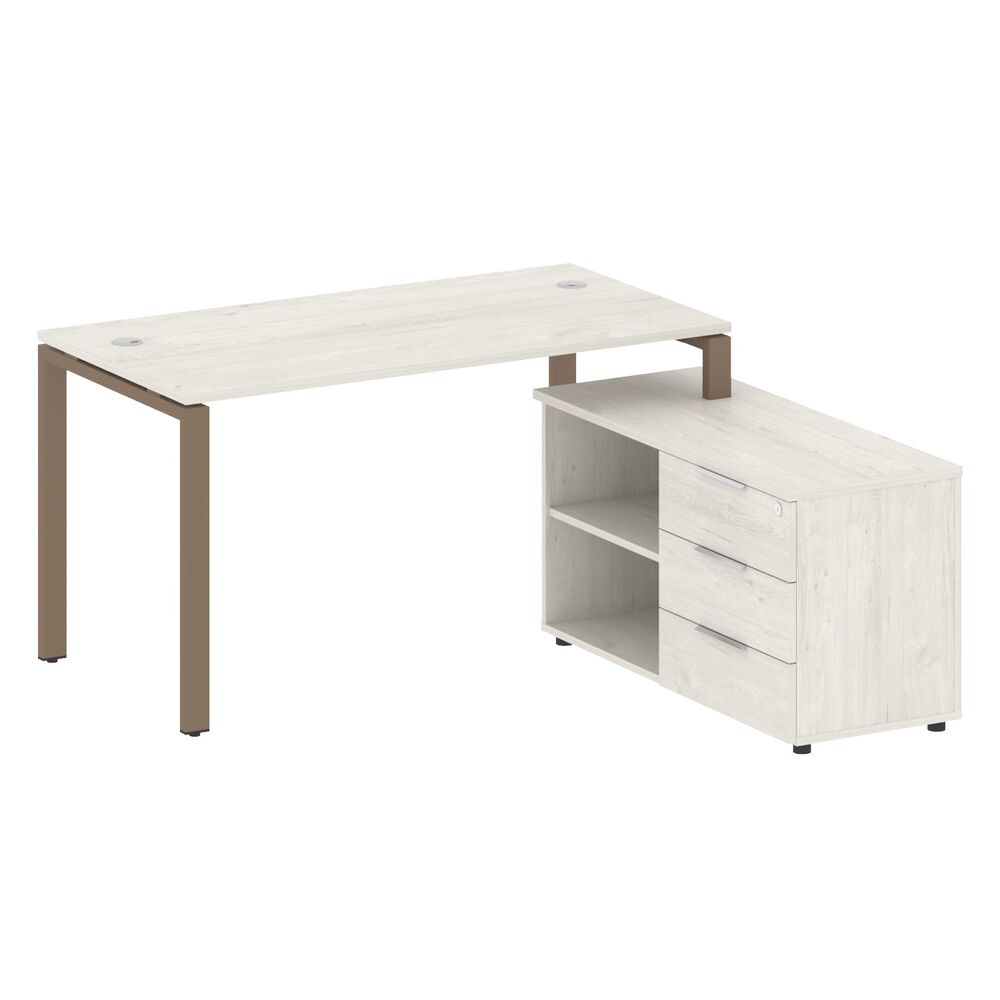 Рабочая станция с опорной тумбой правая