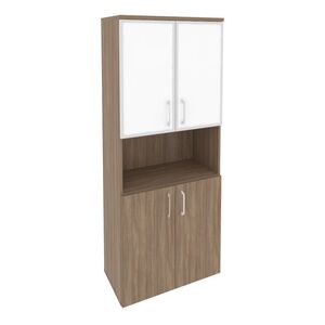 Шкаф высокий широкий (стекло белое)